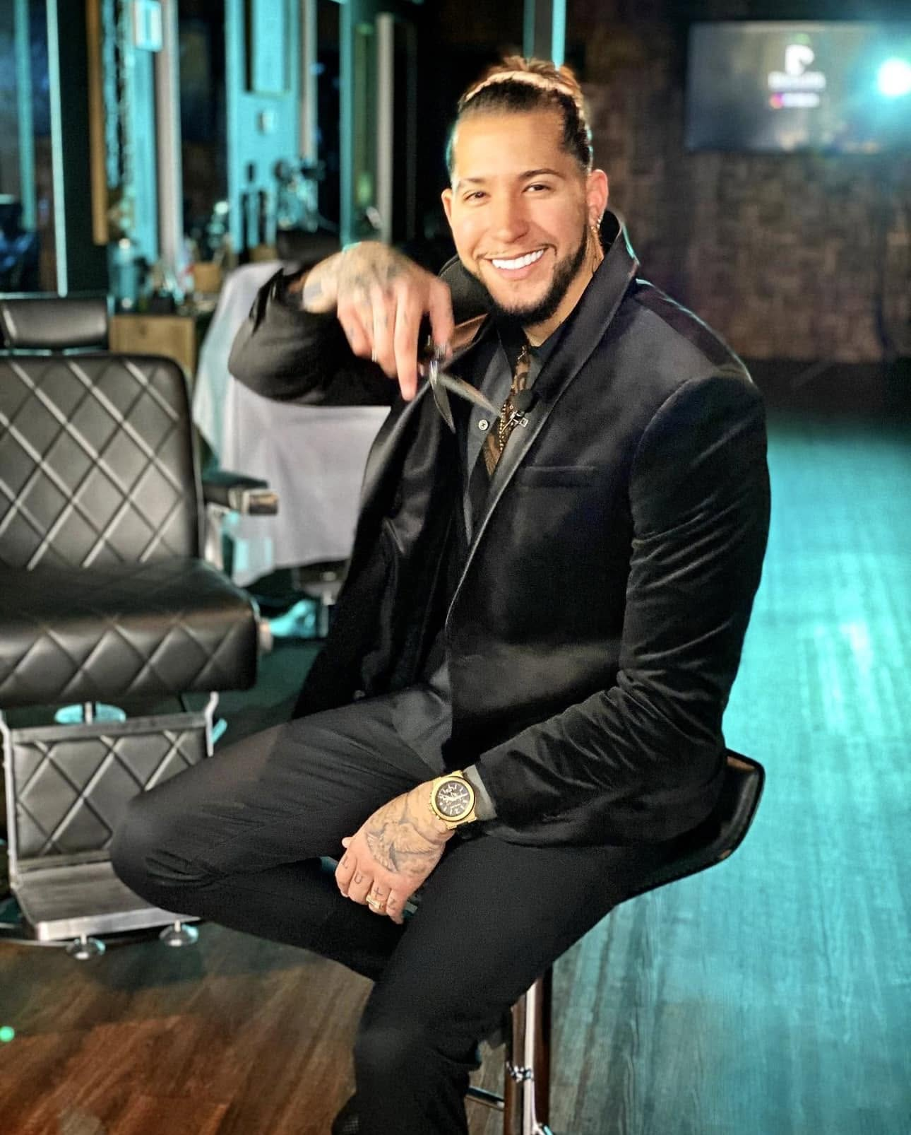 Portrait inside Duclos Barber's Salon